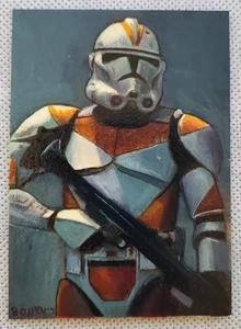 2008 sketch card art COMMANDER CODY star wars CLONE aceo not topps CHARLES HALL - Picture 1 of 7