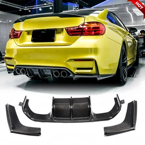Divisores de labios difusores parachoques trasero carbono real para BMW F80 M3 F82 F83 M4 2015-20 - Imagen 1 de 12