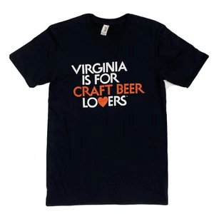 VIRGINIA IS FOR LOVERS Craft Beer Lovers T Shirt Black Size S - Picture 1 of 4