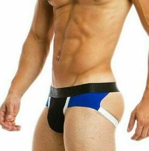 Modus Vivendi Jock Multi C-Through Mesh Cotton Mini Jockstrap Blue 05812 57 - Picture 1 of 3