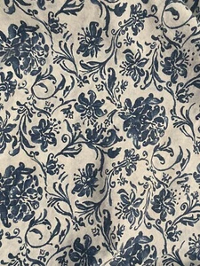 Vintage Ralph Lauren Blue & Natural Floral Twin Duvet Cover Heavy Cotton, Button - Picture 1 of 7