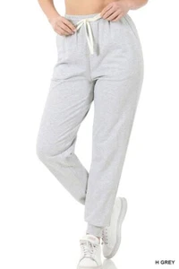 Womens Light Weight Elastic Waist Drawstring Cuffed Joggers Front Pockets 39049 - Picture 1 of 14