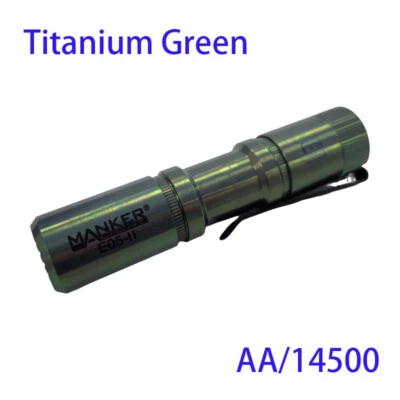 Mankerlight E05 II  Titanium Green EDC Flashlight MAX 1300 Lumen 14500 AA Torch - Image 1 of 4
