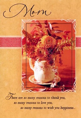 Loving THANKSGIVING Greeting Card FOR MOM, Orange Flower Bouquet by Hallmark +✉ - Image 1 of 4