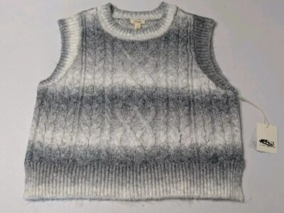Chaleco Suéter A.N.A Para Mujer L Gris Blanco Sin Mangas Cuello Redondo Foto 1 de 4
