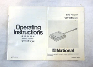 Manual de usuario manual de instrucciones de funcionamiento original National VW-KM3EN - Imagen 1 de 1