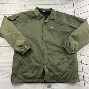 OBEY Spell Out Snap Button Jacket Men's XL Green - Picture 1 of 7