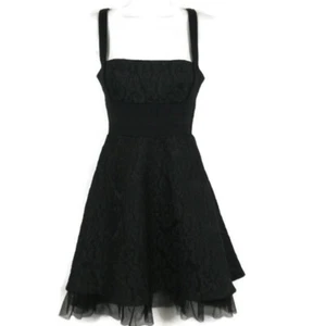 BCBG Max Azria Womens Floral Black Jacquard Dress Size 2 - Picture 1 of 6