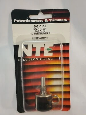 POTENCIÓMETRO NTE ELECTRONICS PRECISION 10 VUELTAS 500 OHM #502-0102 NOS Foto 1 de 4
