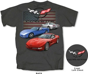 Joe Blow T's Chevy Corvette C5 Men's Gray T-Shirt LS1 Z06 LS6 1997 - 2004 Flag - Picture 1 of 3