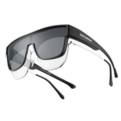 ROCKBROS Polarisierte Fahrradbrille über Kurzsichtige Brille Unisex Sportbrille - Bild 1 von 4
