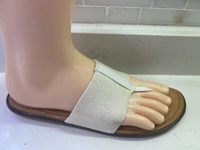 Callisto of California Leather Woman's Sandal Elastic Upper White SZ 9 NEW - Imagem 1 de 4