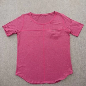 Lululemon Top Womens Medium 8 Pink Run Away Shirt Tee Pockets Active Gym Yoga - Picture 1 of 11