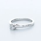 0.6CT Natural Diamond F/SI2 Very Good Cut Round Brilliant 18K White Gold Prong S
