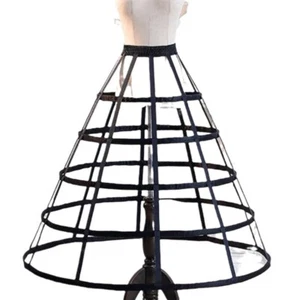 5 Hoop Cage Skirt Hoop Skirt Crinoline Wedding Bridal Dress Petticoat for Women - Picture 1 of 14