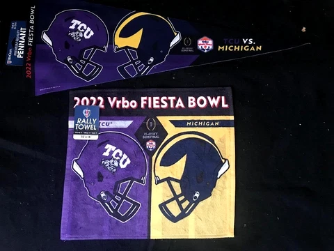 2pc. TCU Horned Frogs 2022 NCAA Playoff Fiesta Bowl Game Pennant & Towel NEW Cover