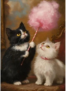 Diamond Painting Kits for Adults, Cute Cats Diamond Art Kits for Beginner, 5D DI - Picture 1 of 7