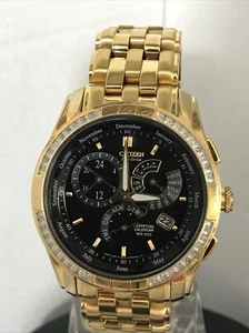 Citizen Herren Diamant Eco Drive Kaliber 8700 GOLD PVD Armband Uhr BL8042-54E - Bild 1 von 13