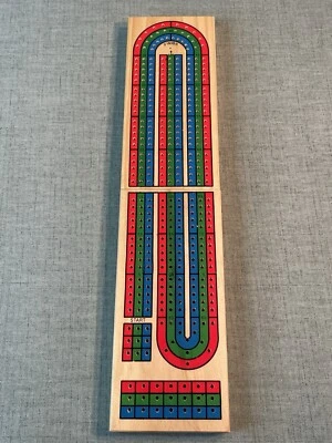 Solid Wood Cribbage Board Cardinal Industries Used Complete Foldable Travel - Image 1 of 4