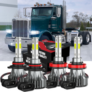 9005 H11 Hi/Lo LED Headlight Bulbs For Peterbilt 388 389 Trucks lamp white 6000k