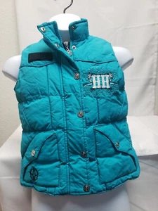 Hunters Hardware Too Cute Girls XL Puffer Vest Turquoise Teal Western Rodeo - Picture 1 of 8