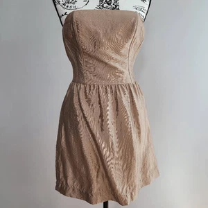 Twelfth Street by Cynthia Vincent bronze gold metallic dress strapless corset mi - Picture 1 of 14