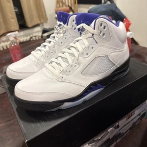 2022 Air Jordan 5 Retro White/Dark Concord/BLack- Size 11.5 - Picture 1 of 9