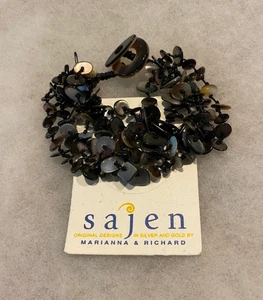 Sajen schwarz Muschel 6-Strang Armband - 7 1/2 Zoll lang - Bild 1 von 6