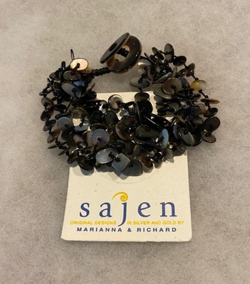 Браслет из 6 нитей в черной оболочке Sajen длиной 7 1/2 дюйма - Изображение 1 из 4