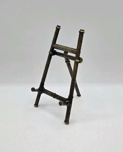 Vintage Metal Feaux Bamboo Tabletop Easel Display Stand Made In Italy 5.75in - Picture 1 of 6