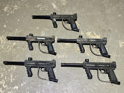 Lote de 5 marcadores de paintball personalizados Tippmann 98 usados sin probar para piezas o reparación Foto 1 de 4