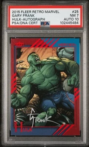 Fleer Retro Marvel Hulk #25 2015 Gary Frank Artist Auto PSA 7/10 autógrafo SP - Imagen 1 de 2