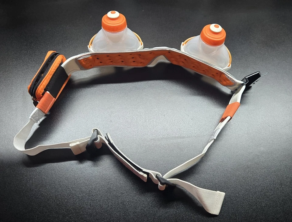FuelBelt гелий 2 бутылки гидратации ремень работает - мандарин/белый - OS  - Изображение 1 из 4