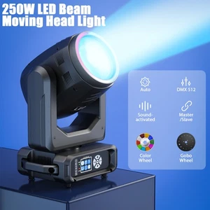 250W LED Moving Head Light RGBW 18Prism Gobo Beam Stage Disco DMX Spot Lighting - Picture 1 of 17