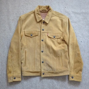 Levis Premium Heavy Weight Suede Leather Trucker Jacket Small - Picture 1 of 24