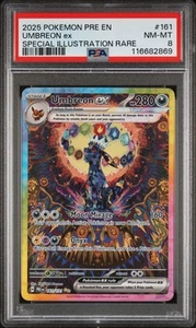 Umbreon Ex 161 PSA 8 Near Mint-mint - Prismatic Evolutions - Pokemon - Picture 1 of 2