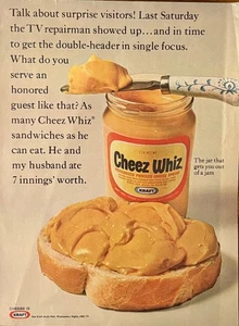 Kraft Cheez Whiz Käseaufstrich Druckwerbung "Das Glas, das dich aus einer Marmelade holt" Vintage - Bild 1 von 1