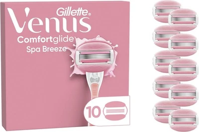 BRANDED Gillette Venus Comfortglide Spa Breeze Women's Razor Blade Refills, Pack of 10