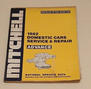 Mitchell 1982 Domestic Cars Advance Service Data Repair Automotive Manual - Bild 1 von 5