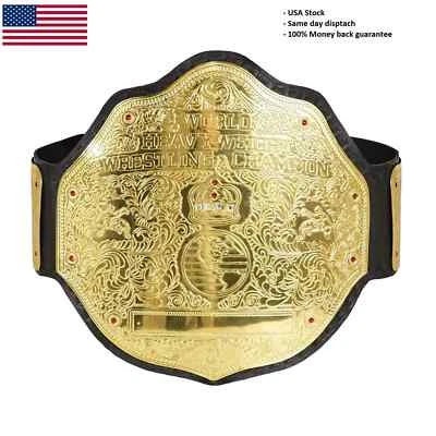 BIG GOLD World Heavy Weight Wrestling Belt Championship Title Belt Replica Adult - Image 1 of 4
