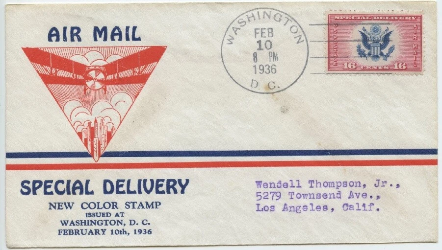 1936 FDC, 16c SPECIAL DELIVERY - Image 1 of 1
