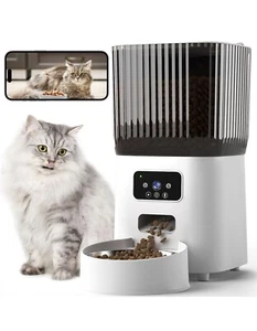 Automatic Cat Feeder with Camera, 1080P Live Video with Night Vision, 6L/25 Cups - Picture 1 of 7