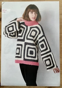 Ladies Dk Sweater Crochet Pattern Used Mag Pullout - Picture 1 of 3