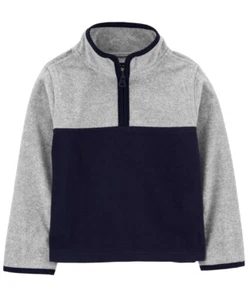 OshKosh B’gosh Boys Fleece Quarter Zip Pull Over 5T NWT Gray Blue - Picture 1 of 4