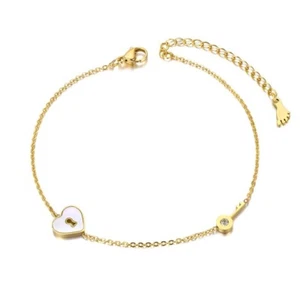 Bohemia Heart Lock Key Anklet Women White Shell Foot Link Chain Jewelry Gift - Picture 1 of 9