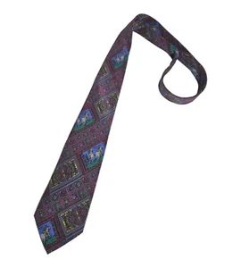 PIERO GUCCI Burgundy/Green Equestrian Silk LUXURY Men's Tie ITALY - Bild 1 von 3