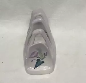 CARLTON WARE HAND PAINTED PURPLE CONVOLVULUS TOAST RACK FOUR SLICE - Picture 1 of 5