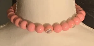 Vintage rosa handgefertigte Perlen 15" Chocker Halskette - Bild 1 von 3