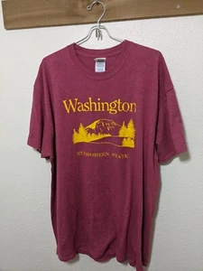 Washington Evergreen State Retro Indie Shirt weinrot / rot Vintage XL - Bild 1 von 5