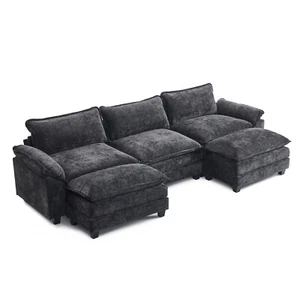 120" W Sectional Sofa Modular Comfy Cloud Counch Modern U Shape Sofa Set - Picture 1 of 12